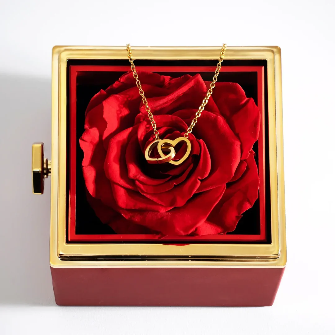 Coffret Saint Valentin® - Bijoux Gravés et Roses Éternelles