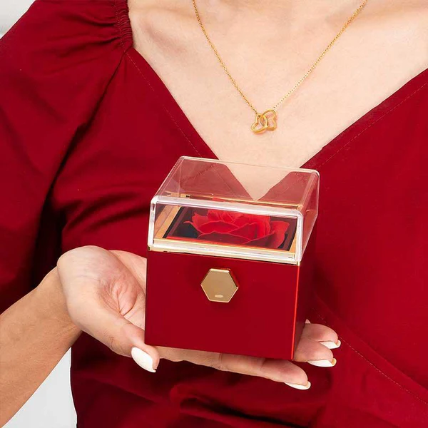 Coffret Saint Valentin® - Bijoux Gravés et Roses Éternelles