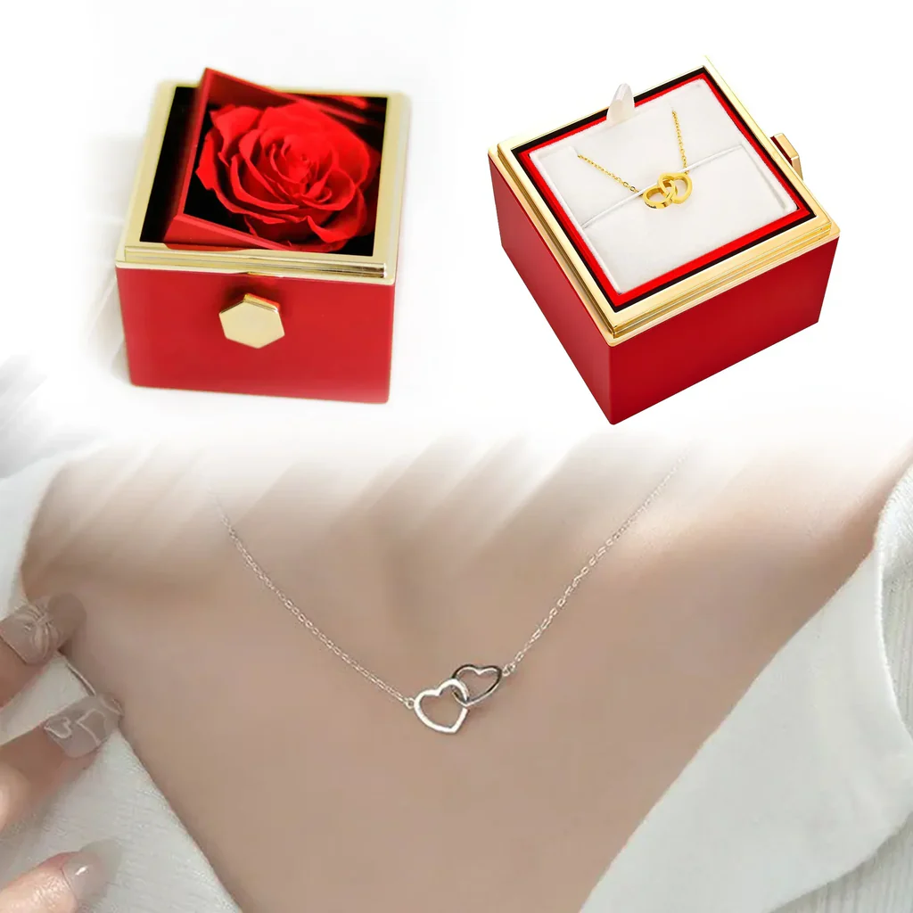 Coffret Saint Valentin® - Bijoux Gravés et Roses Éternelles