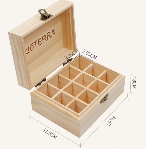 Boîte de rangement en bois pour huiles essentielles